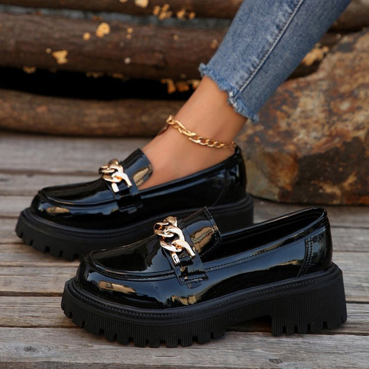 Women's slip-on platform shoe, side view