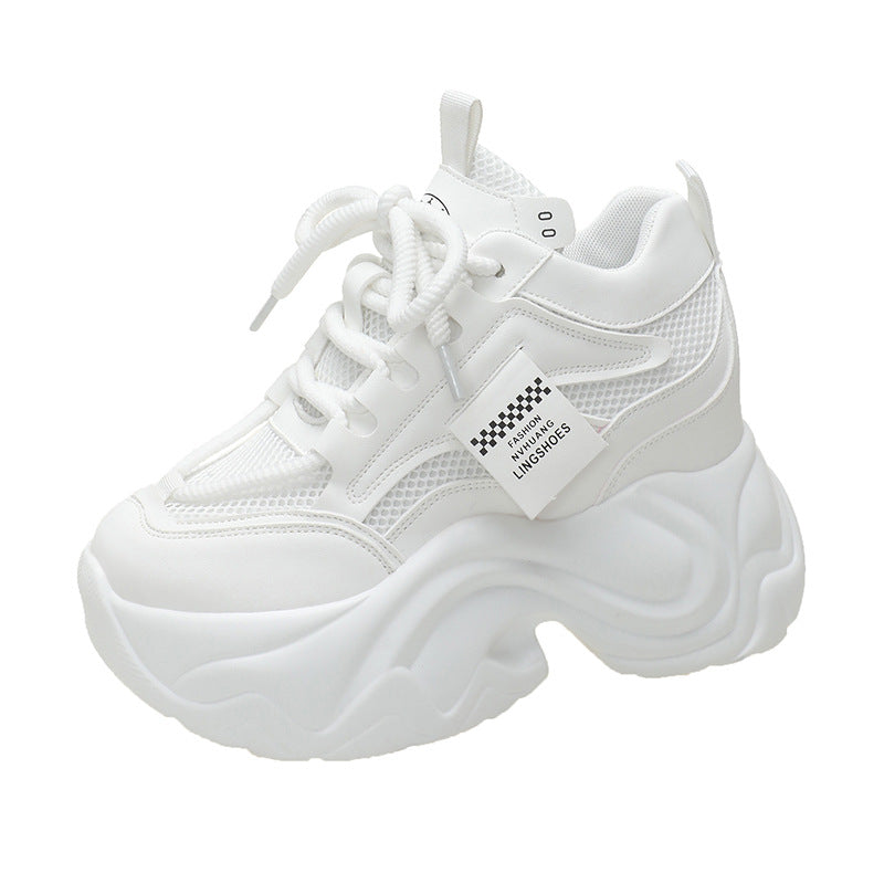 Women's platform lace-up sneaker, top view