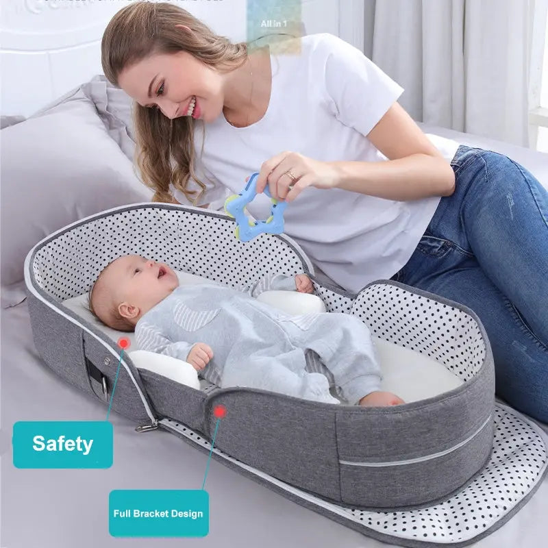 Portable Removable Folding Crib Baby Bed Mammy Bag Crimson Medea