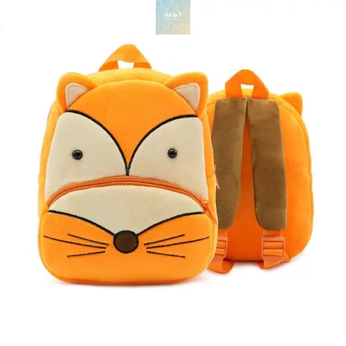 Cute Plush Backpacks Kindergarten Cartoon School Bags Children Animal Crimson Medea