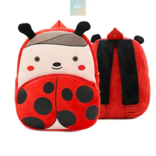 Cute Plush Backpacks Kindergarten Cartoon School Bags Children Animal Crimson Medea