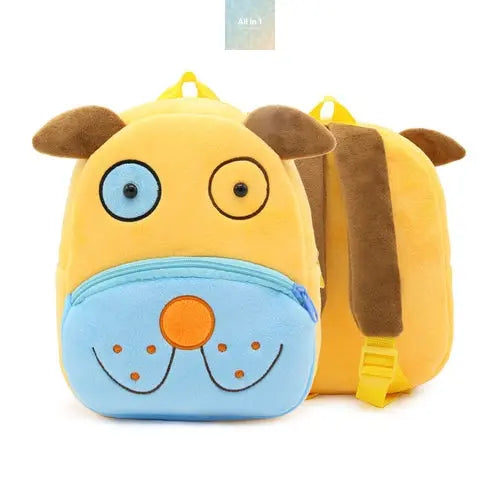 Cute Plush Backpacks Kindergarten Cartoon School Bags Children Animal Crimson Medea