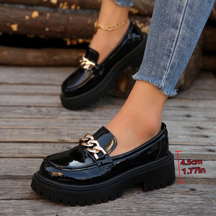 Women's slip-on platform shoe, angle view
