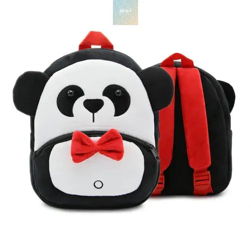 Cute Plush Backpacks Kindergarten Cartoon School Bags Children Animal Crimson Medea