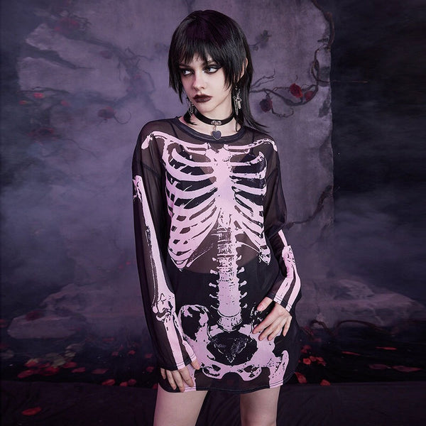 Women's Halloween Skull Print Top