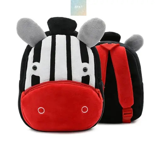 Cute Plush Backpacks Kindergarten Cartoon School Bags Children Animal Crimson Medea