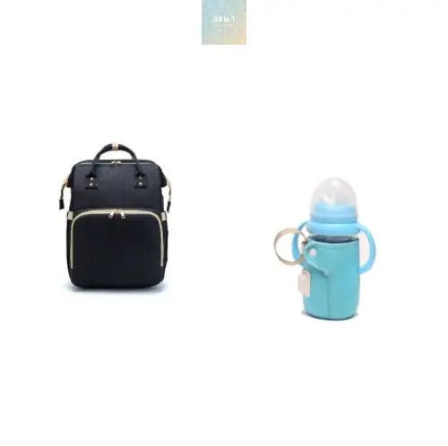 USB Charging Version Mommy Bed Backpack Folding Large Capacity Crimson Medea