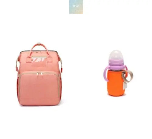 USB Charging Version Mommy Bed Backpack Folding Large Capacity Crimson Medea