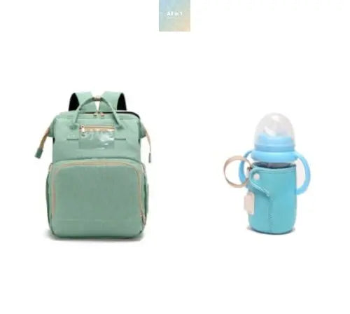 USB Charging Version Mommy Bed Backpack Folding Large Capacity Crimson Medea