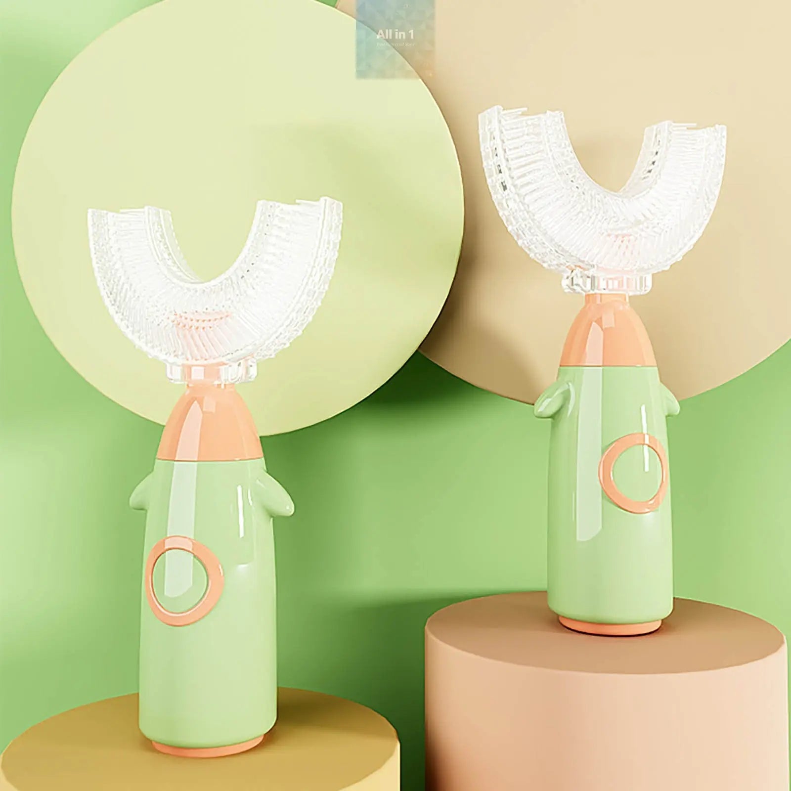 Manual Children's U-shaped Toothbrush Silicone Toothbrush Maroon Asteria