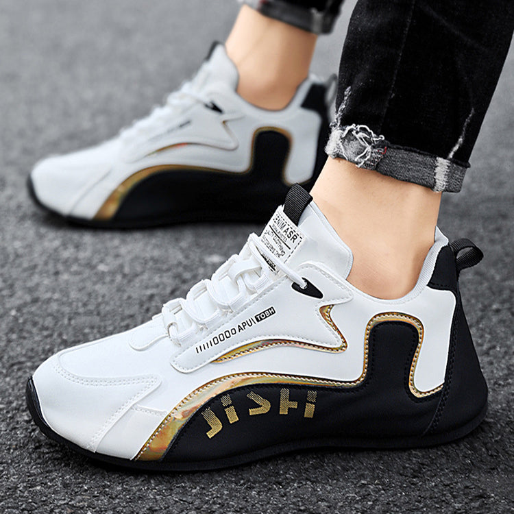 Colorblock breathable lace-up sneaker with mesh lining