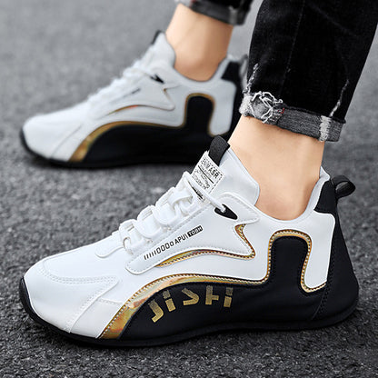 Colorblock breathable lace-up sneaker with mesh lining