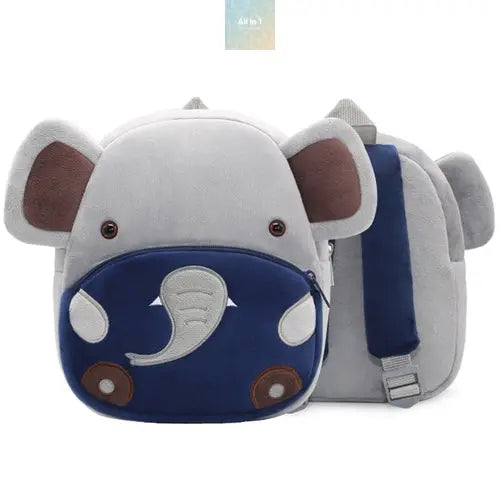 Cute Plush Backpacks Kindergarten Cartoon School Bags Children Animal Crimson Medea