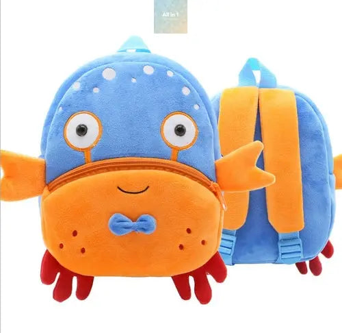 Cute Plush Backpacks Kindergarten Cartoon School Bags Children Animal Crimson Medea