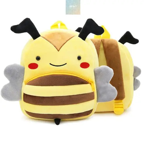 Cute Plush Backpacks Kindergarten Cartoon School Bags Children Animal Crimson Medea