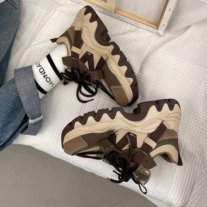 Women's chunky platform sneaker, angle view