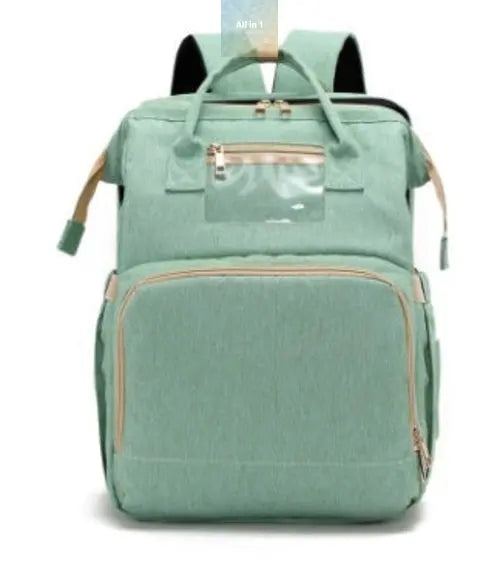 USB Charging Version Mommy Bed Backpack Folding Large Capacity Crimson Medea