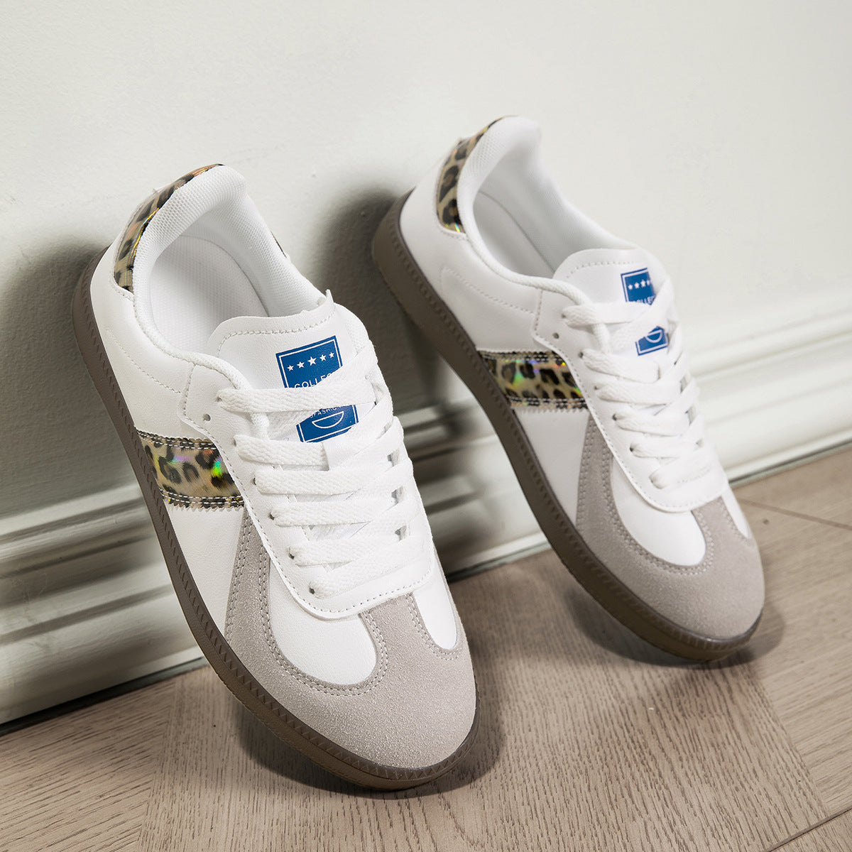 Low-top lace-up casual sneaker, top view