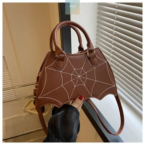 Halloween Spider Web Saddle Bags Fashion Personality Crossbody Crimson Medea