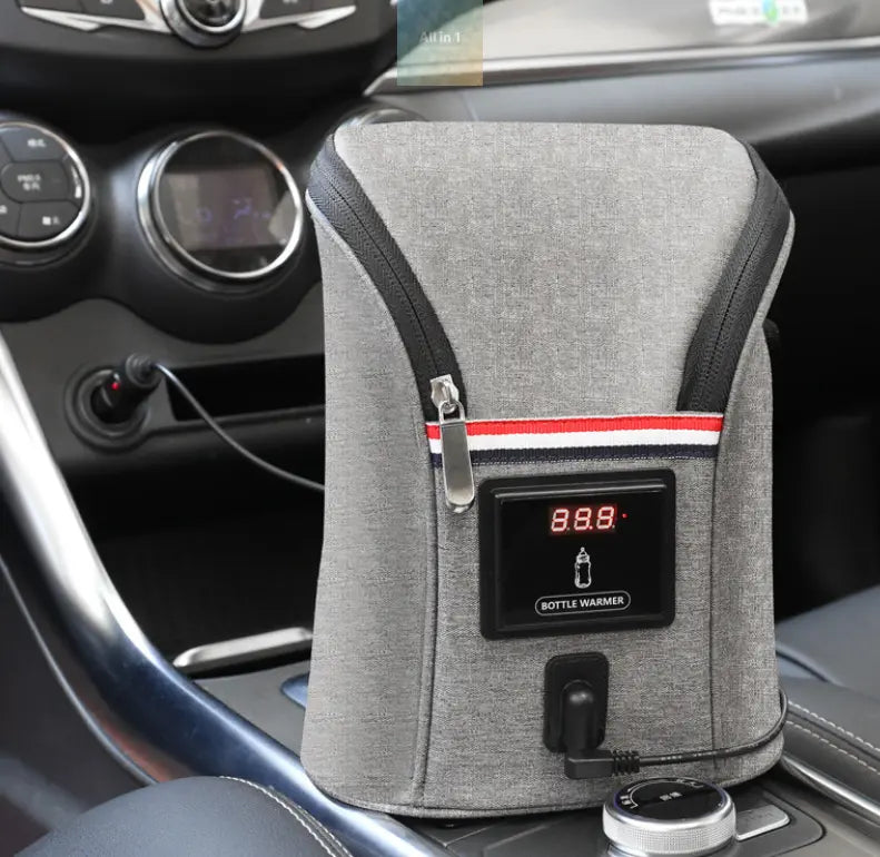 Car Baby Bottle Warmer Portable Travel Milk Warmer (Grey) Maroon Asteria