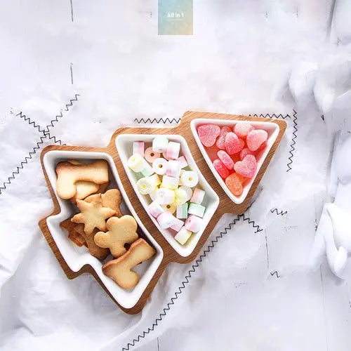 Ceramic Fruit Tree Plate Creative Mixed Color Christmas  @All in 1 world all in 1 world