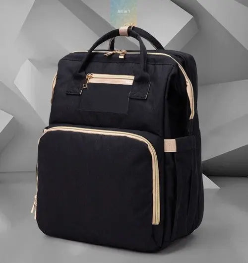 USB Charging Version Mommy Bed Backpack Folding Large Capacity Crimson Medea