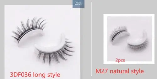 Natural False Eyelashes Reusable 3D Mink Lashes Self Adhesive Fake @all in 1 world all in 1 world