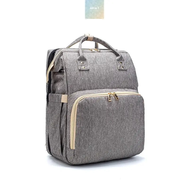 USB Charging Version Mommy Bed Backpack Folding Large Capacity Crimson Medea