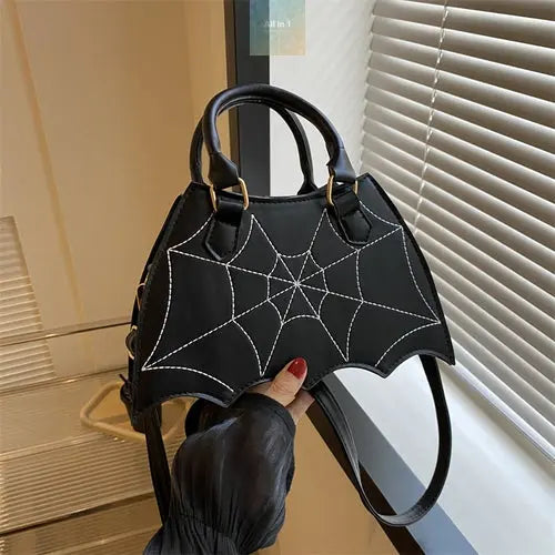 Halloween Spider Web Saddle Bags Fashion Personality Crossbody Crimson Medea
