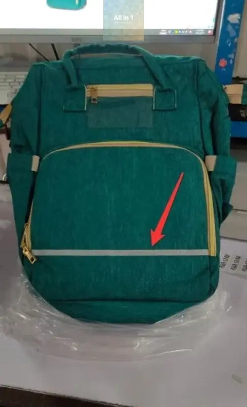 USB Charging Version Mommy Bed Backpack Folding Large Capacity Crimson Medea