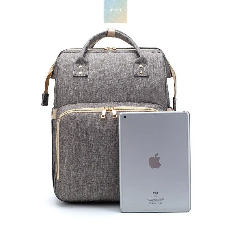 USB Charging Version Mommy Bed Backpack Folding Large Capacity Crimson Medea