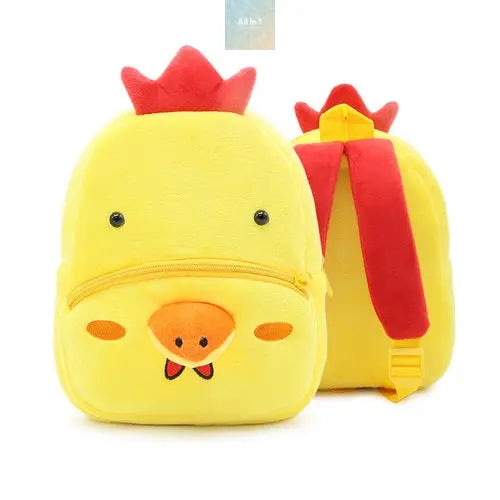 Cute Plush Backpacks Kindergarten Cartoon School Bags Children Animal Crimson Medea