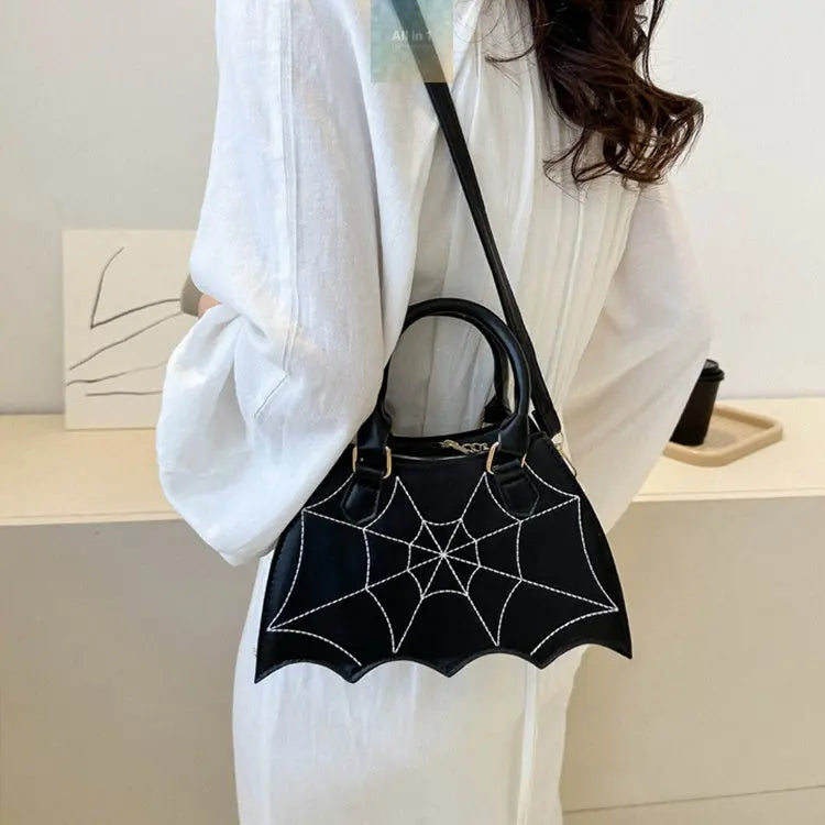 Halloween Spider Web Saddle Bags Fashion Personality Crossbody Crimson Medea