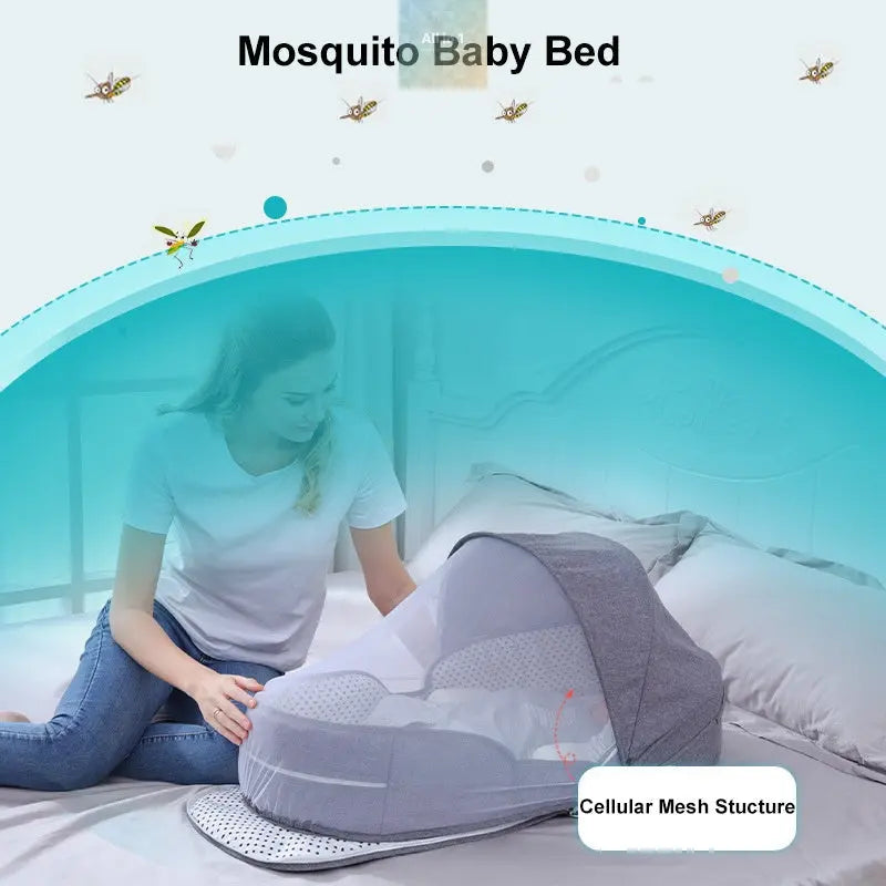 Portable Removable Folding Crib Baby Bed Mammy Bag Crimson Medea