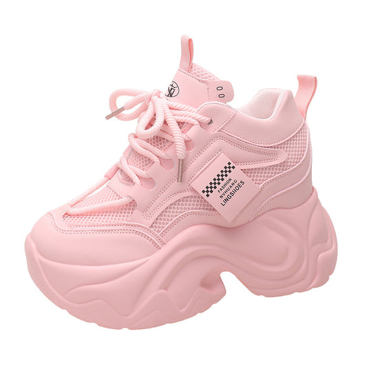 Women's platform lace-up sneaker, side view