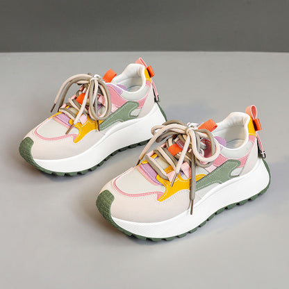Women's chunky dad sneaker, green colourway