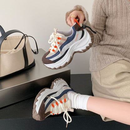 Women's platform color-block dad sneakers, image 3