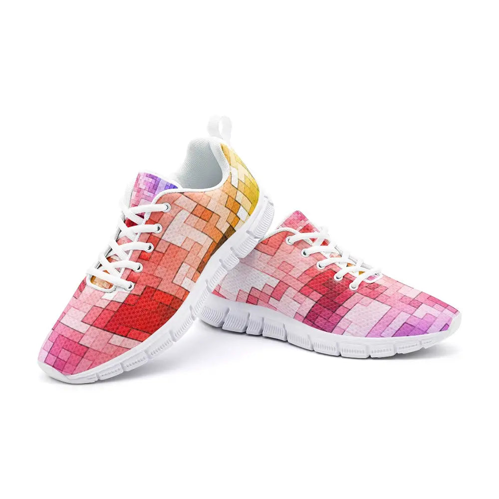 VIPER Style 54TV abstract geometric mosaic unisex lightweight running sneakers - breathable trainers - ALL IN 1 WORLD