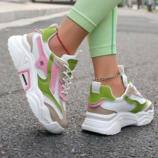 Women's mesh platform sneaker, side view