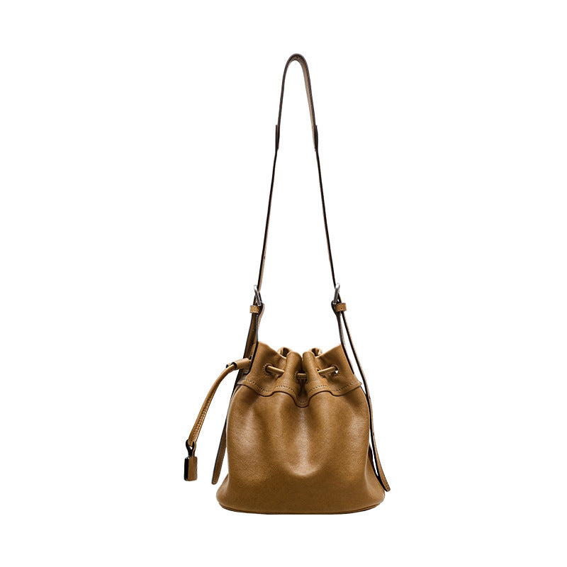 Sheepskin leather bucket bag, colour option