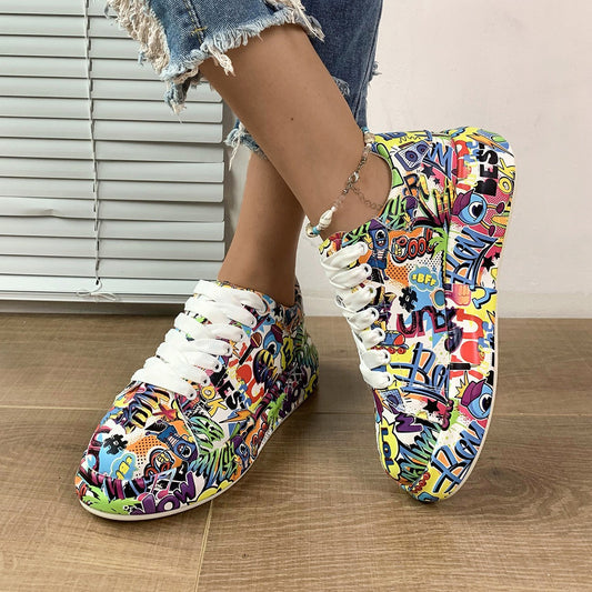 Thick-sole microfiber platform sneaker, main view