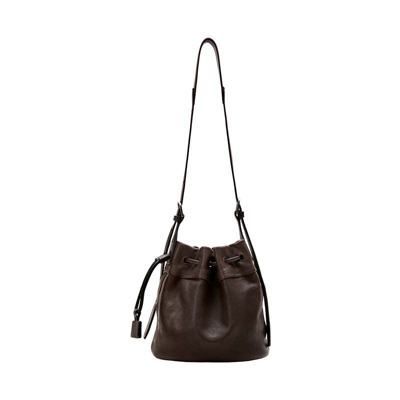 Sheepskin leather bucket bag, colour option
