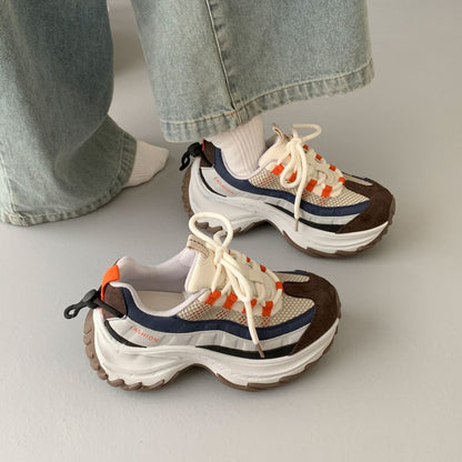 Women's platform color-block dad sneakers, image 4
