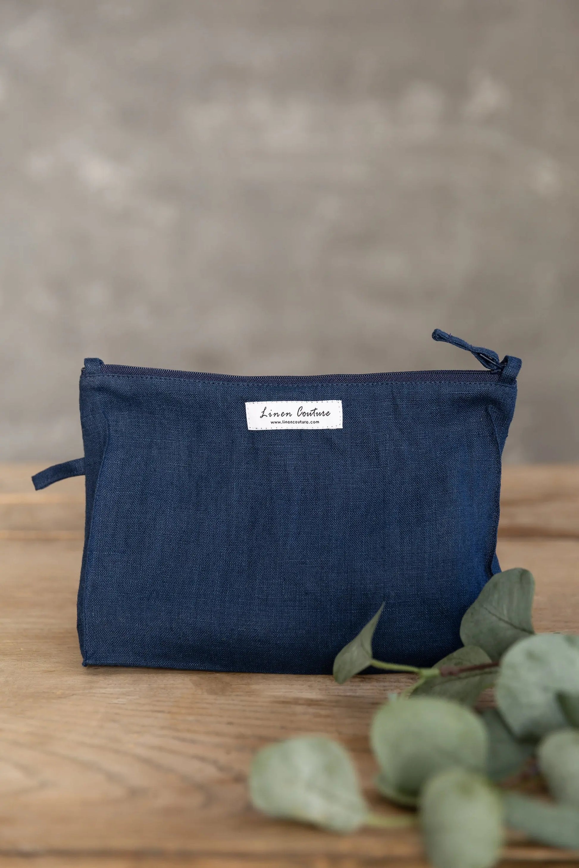 White linen large makeup bag with zipper ALL IN 1 WORLD