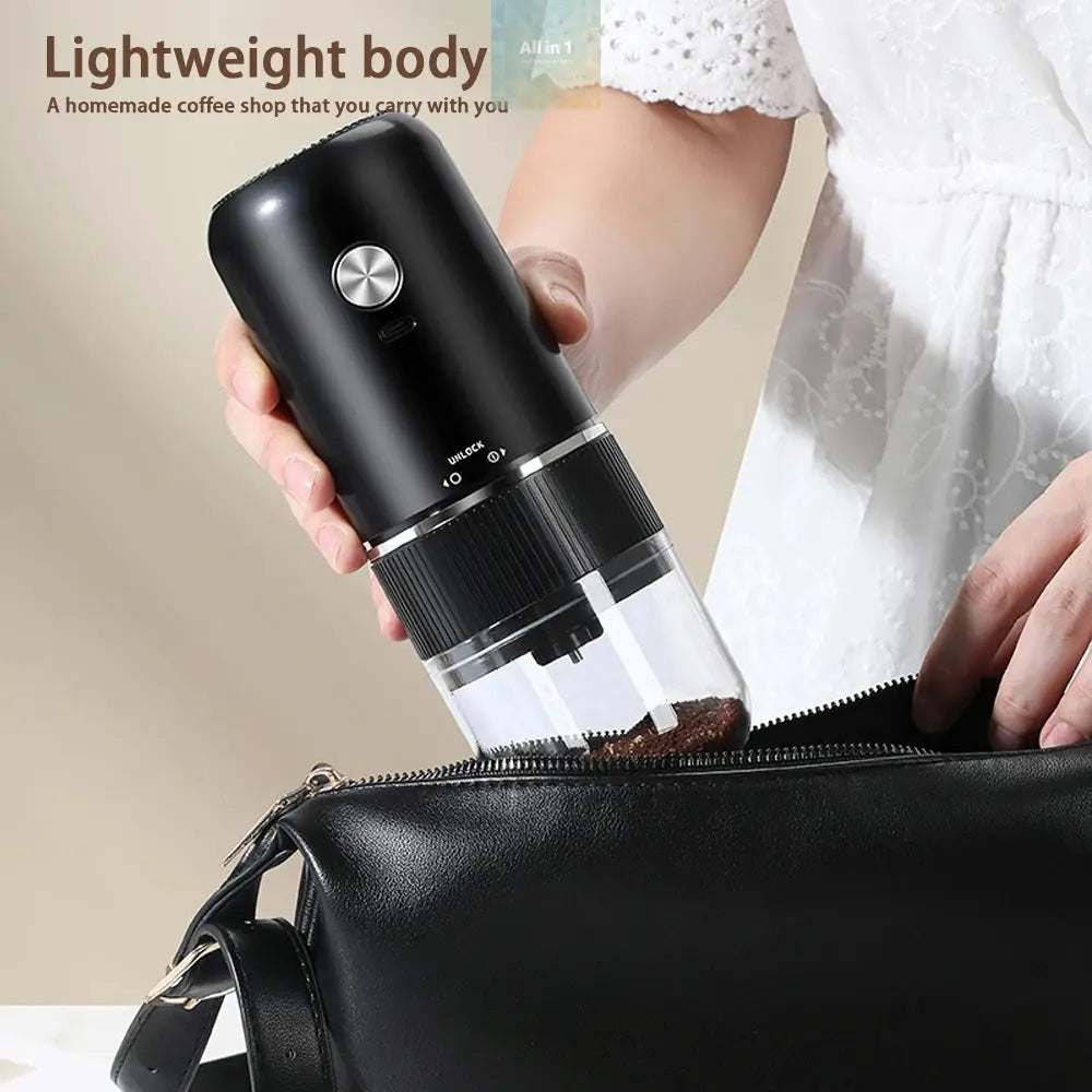 Portable Electric Coffee Grinder Adjustable Grinding Thickness Ceramic @all in 1 world all in 1 world