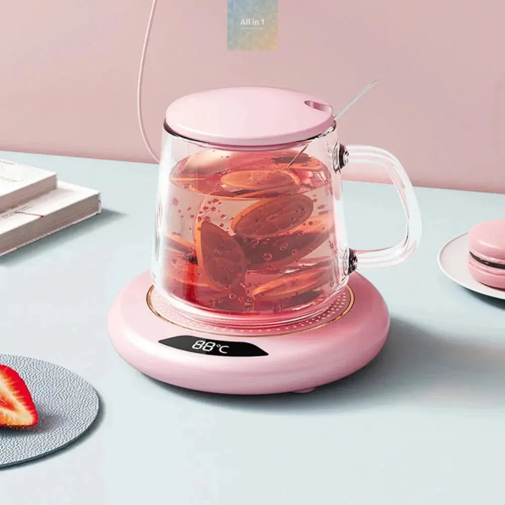 USB Smart Coffee Mug Warmer with Digital Display Yellow Pandora