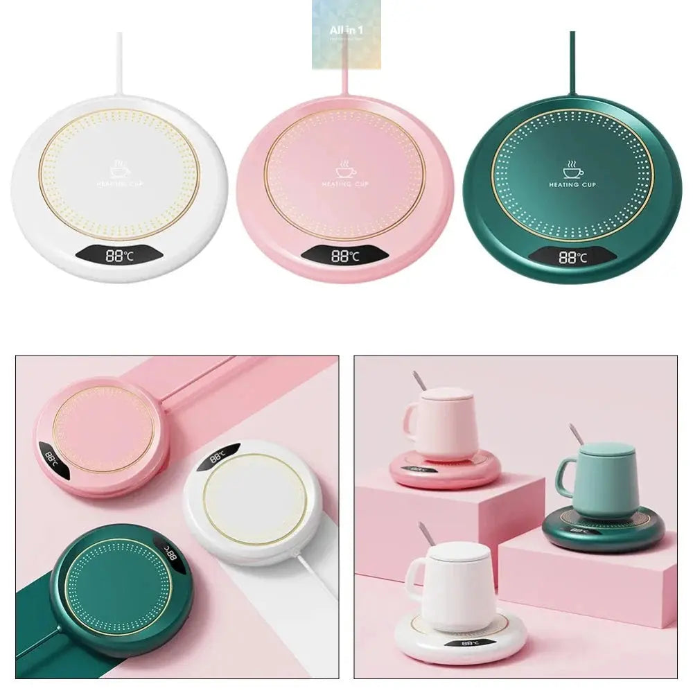 USB Smart Coffee Mug Warmer with Digital Display Yellow Pandora