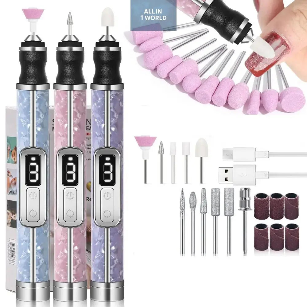 Low Noise Electric Nail Drill Multiple Gears 4 Gears Adjustable Nail all in 1 world