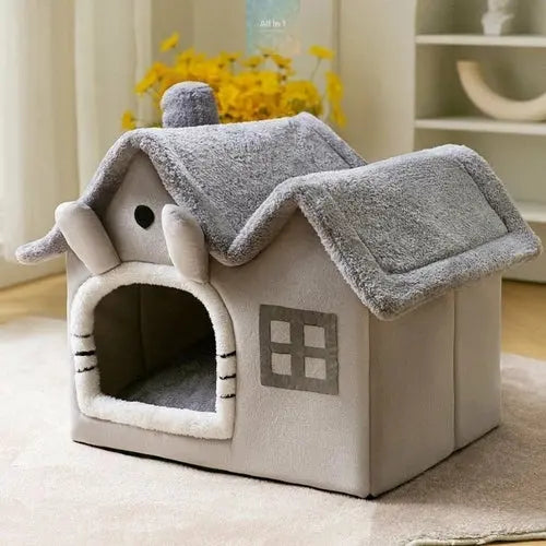 Pet House Removable Roof Plush Yellow Pandora