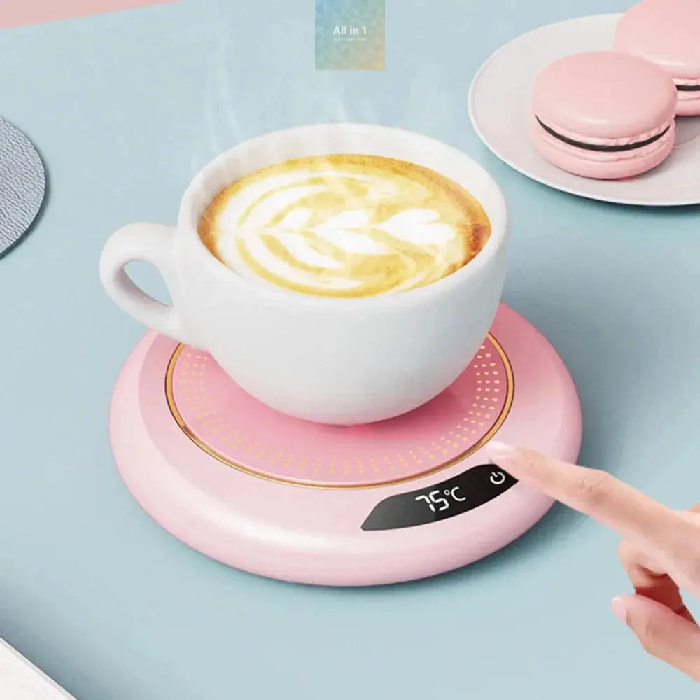 USB Smart Coffee Mug Warmer with Digital Display Yellow Pandora